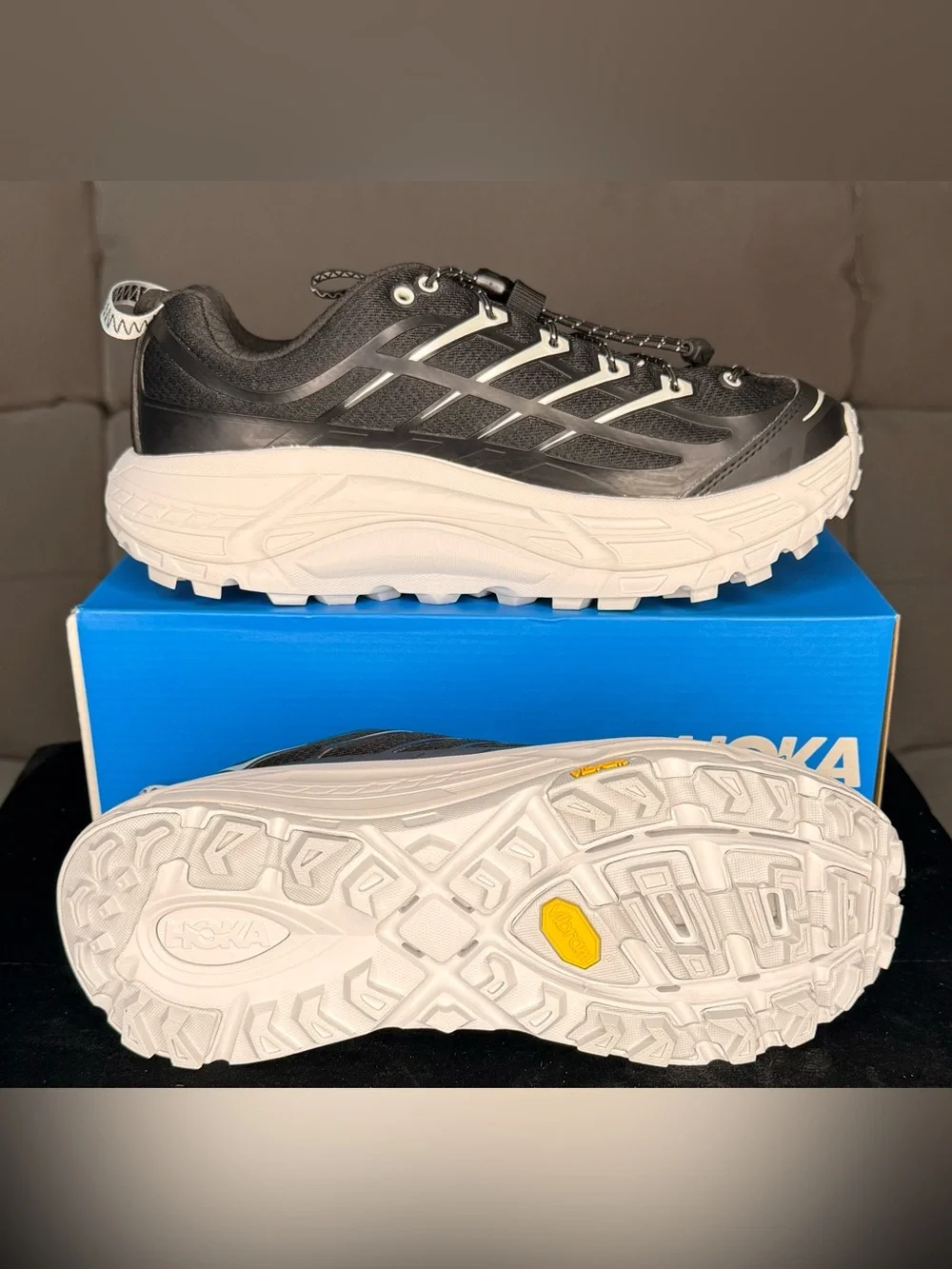 HOKA Mafate Three2 Vibram Black Cosmic Grey Unisex 8.5M 9.5W (160)